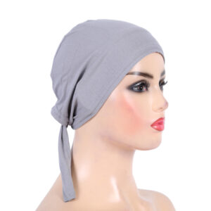 Style-04_Plain Cotton tie back Inner Hijabs UnderCap #14