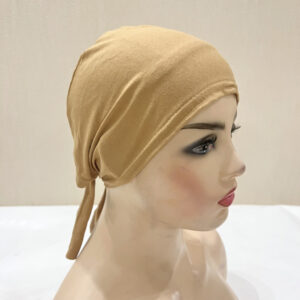 Style-04_Plain Cotton tie back Inner Hijabs UnderCap #17