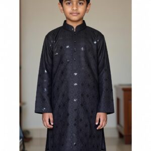 Stylish Indian Boys Kurta-Only (Size-6-Black)