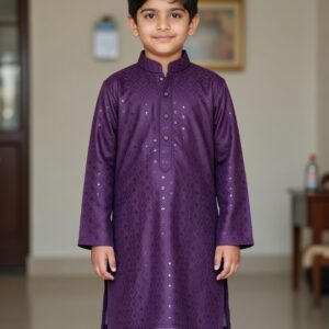 Stylish Indian Boys Kurta-Only (Size-6-Purple)