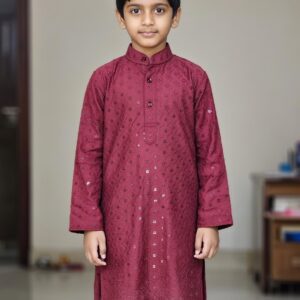 Stylish Indian Boys Kurta-Only (Size-8-Maroon)