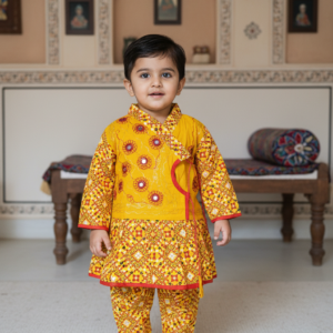 Infant Rajasthani Traditional Dress Set (Fit for 6 Months Old)