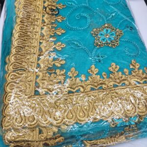 01- Net Saree with Semi Stitched Blouse & Matching Underskirts