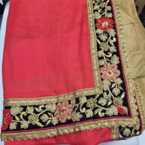 02-Satin Saree with Semi Stitched Blouse & Matching Underskirts