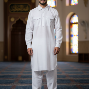 Pathani Kurta and Shalwar Set. Size 38.  Chest.21  Sleeves.24 Shoulder 17.