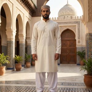 Men Premium Kurta ONLY. Size 42.  Chest.25  Sleeves.26 Shoulder 19.