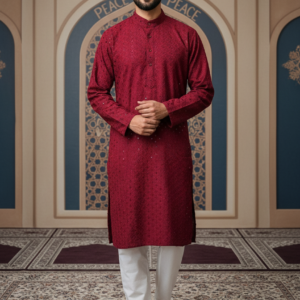 Size 40 Men Panjabi/Kurta (Top only) Maroon