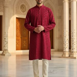 Size 40 Men Panjabi/Kurta (Top only) Maroon