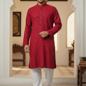 Size 40 Men Panjabi/Kurta (Top only) Maroon
