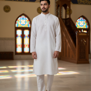 Size 40 Men Panjabi/Kurta (Top only) White