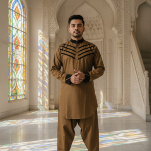 Pathani Kurta and Shalwar Set. Size 33.  Chest.19  Sleeves.24 Shoulder 16.