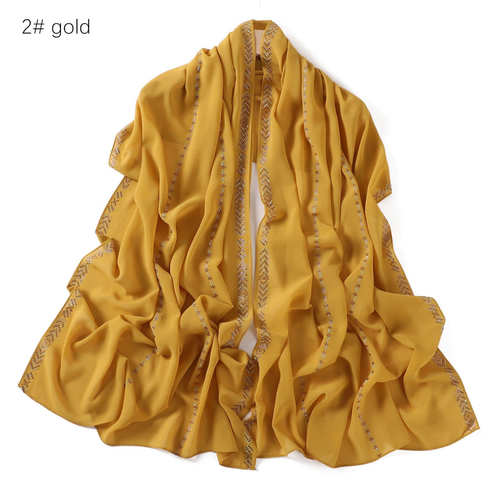Chiffon – Luxury Rhinestone Hijab Scarf #02