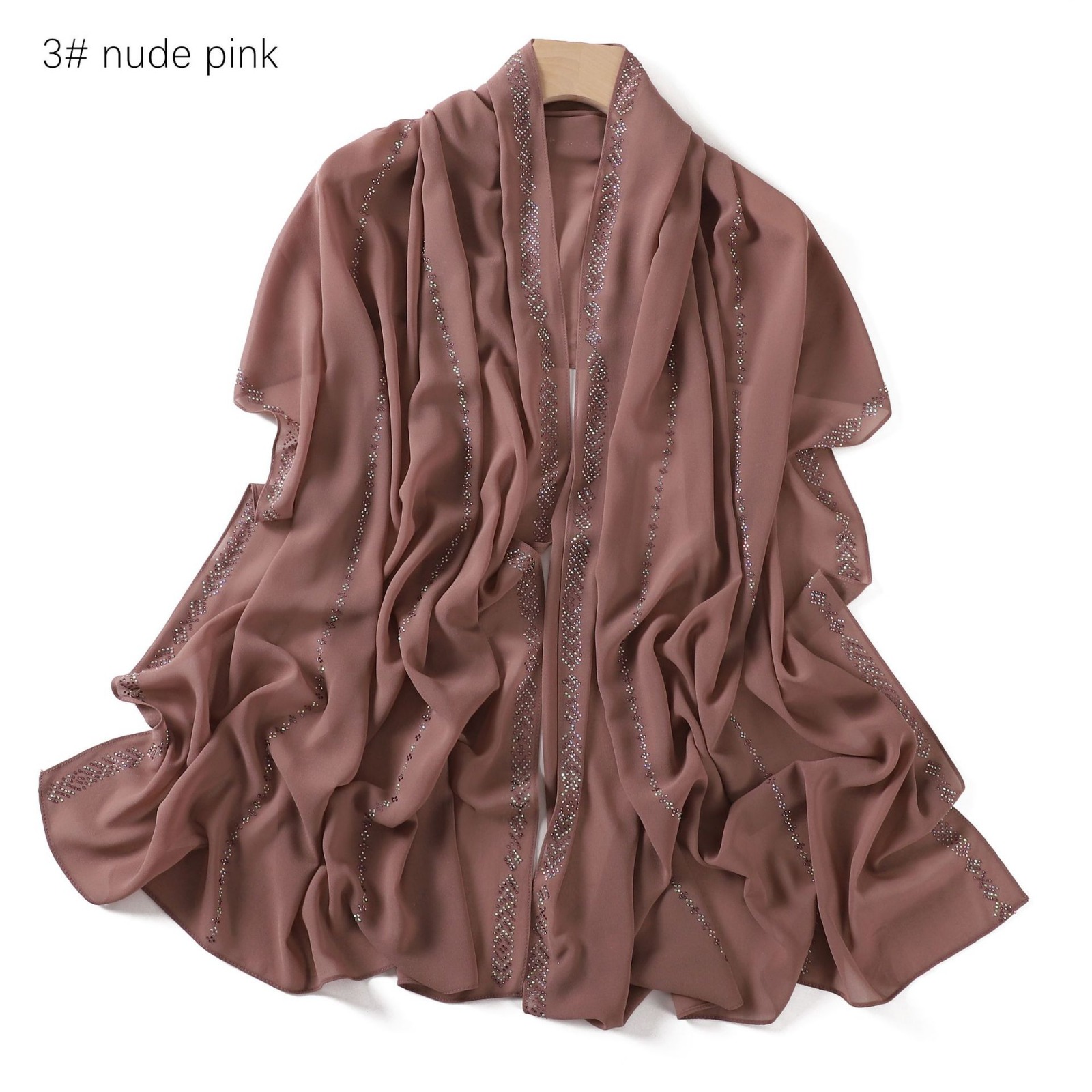 Chiffon – Luxury Rhinestone Hijab Scarf #03