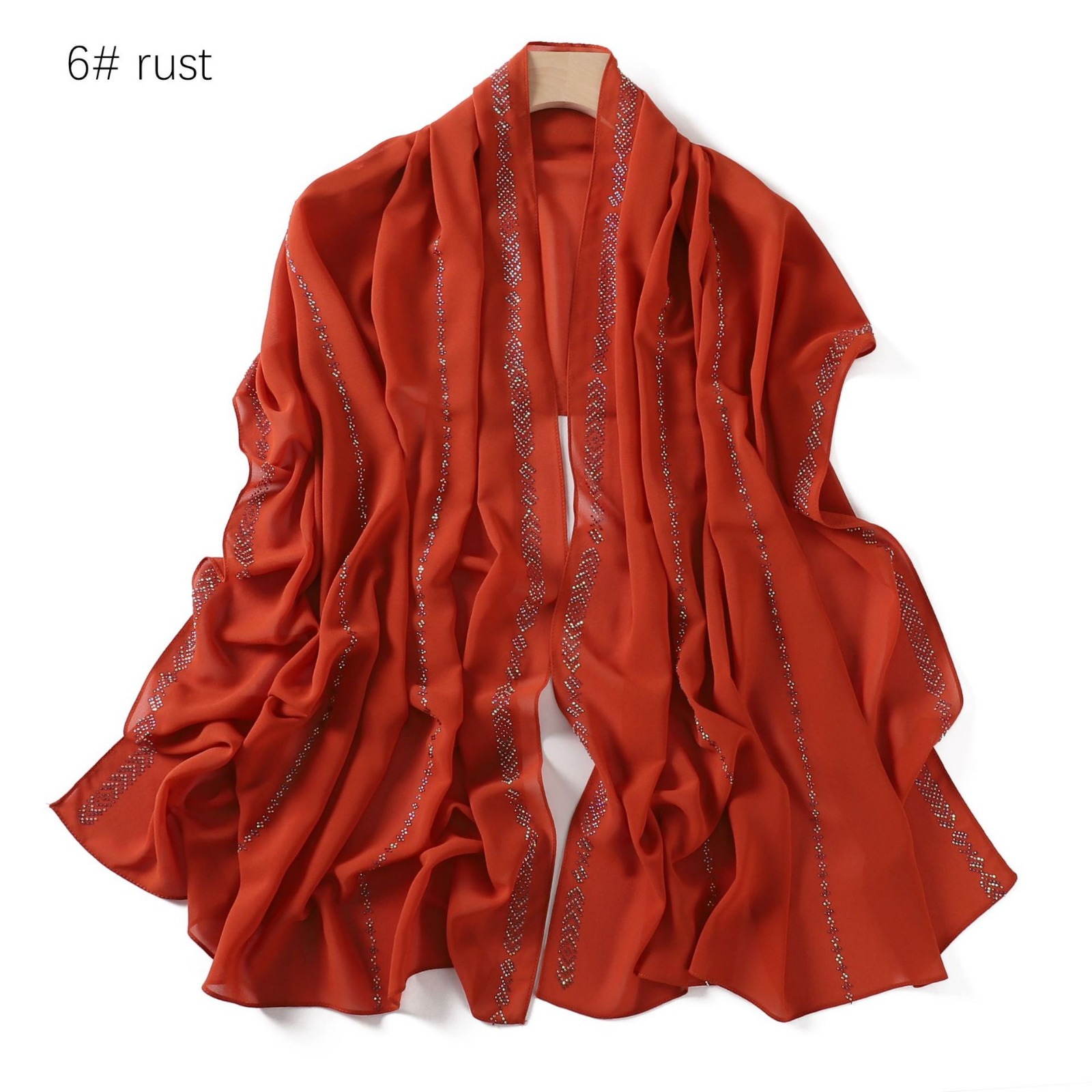 Chiffon – Luxury Rhinestone Hijab Scarf #06