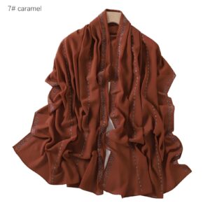 Chiffon – Luxury Rhinestone Hijab Scarf #07