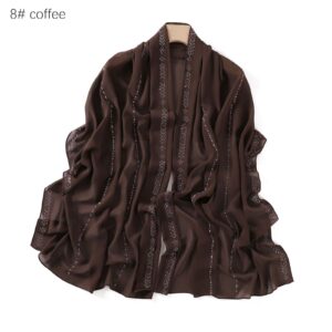 Chiffon – Luxury Rhinestone Hijab Scarf #08