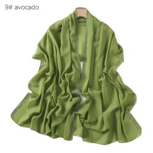 Chiffon – Luxury Rhinestone Hijab Scarf #09