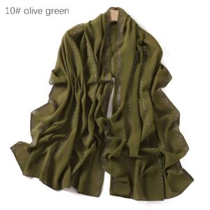 Chiffon – Luxury Rhinestone Hijab Scarf #10