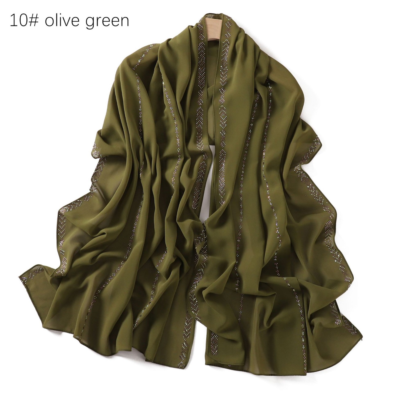 Chiffon – Luxury Rhinestone Hijab Scarf #10