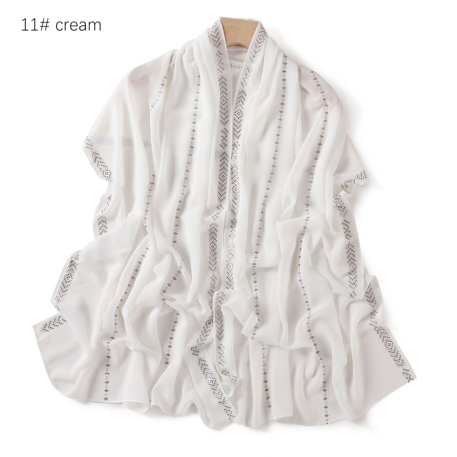 Chiffon – Luxury Rhinestone Hijab Scarf #11