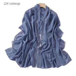 Chiffon – Luxury Rhinestone Hijab Scarf #12