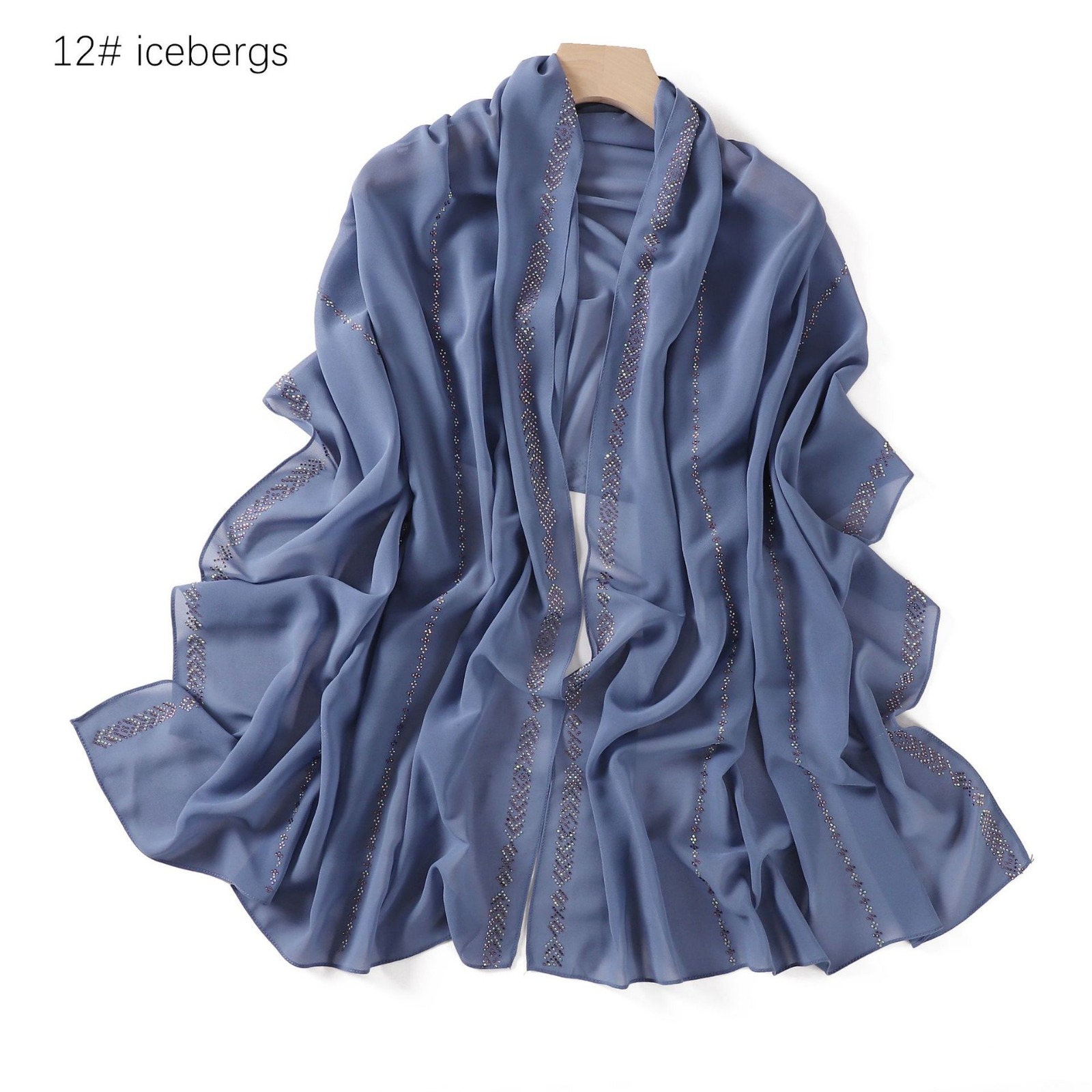 Chiffon – Luxury Rhinestone Hijab Scarf #12