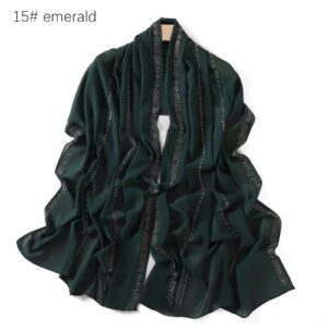 Chiffon – Luxury Rhinestone Hijab Scarf #15