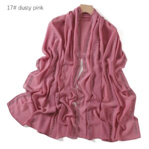 Chiffon – Luxury Rhinestone Hijab Scarf #17