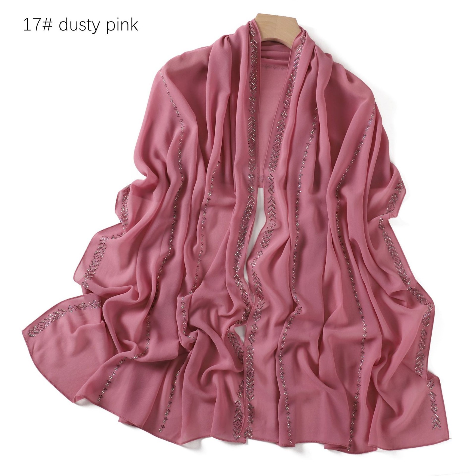 Chiffon – Luxury Rhinestone Hijab Scarf #17