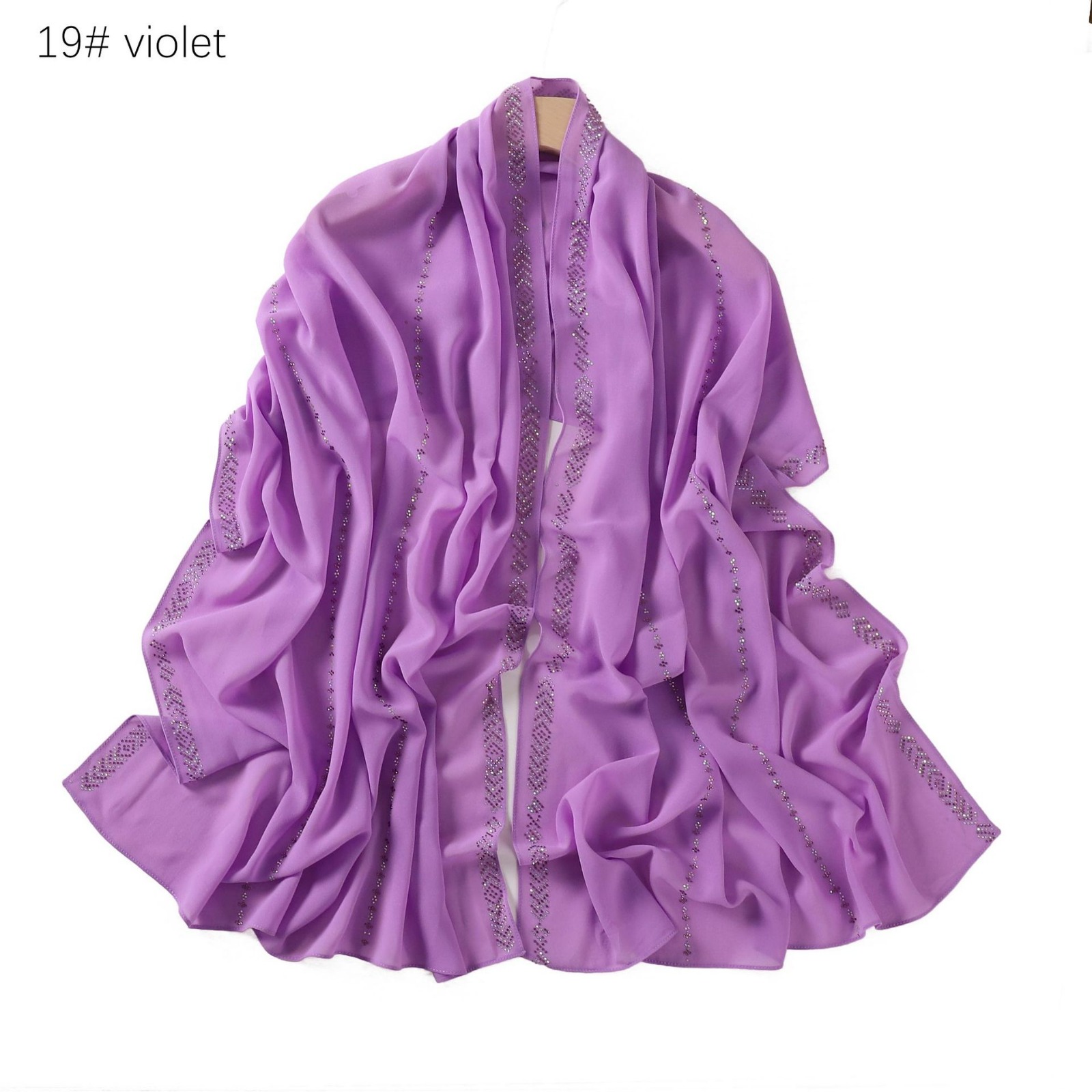 Chiffon – Luxury Rhinestone Hijab Scarf #19