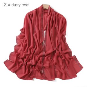 Chiffon – Luxury Rhinestone Hijab Scarf #21