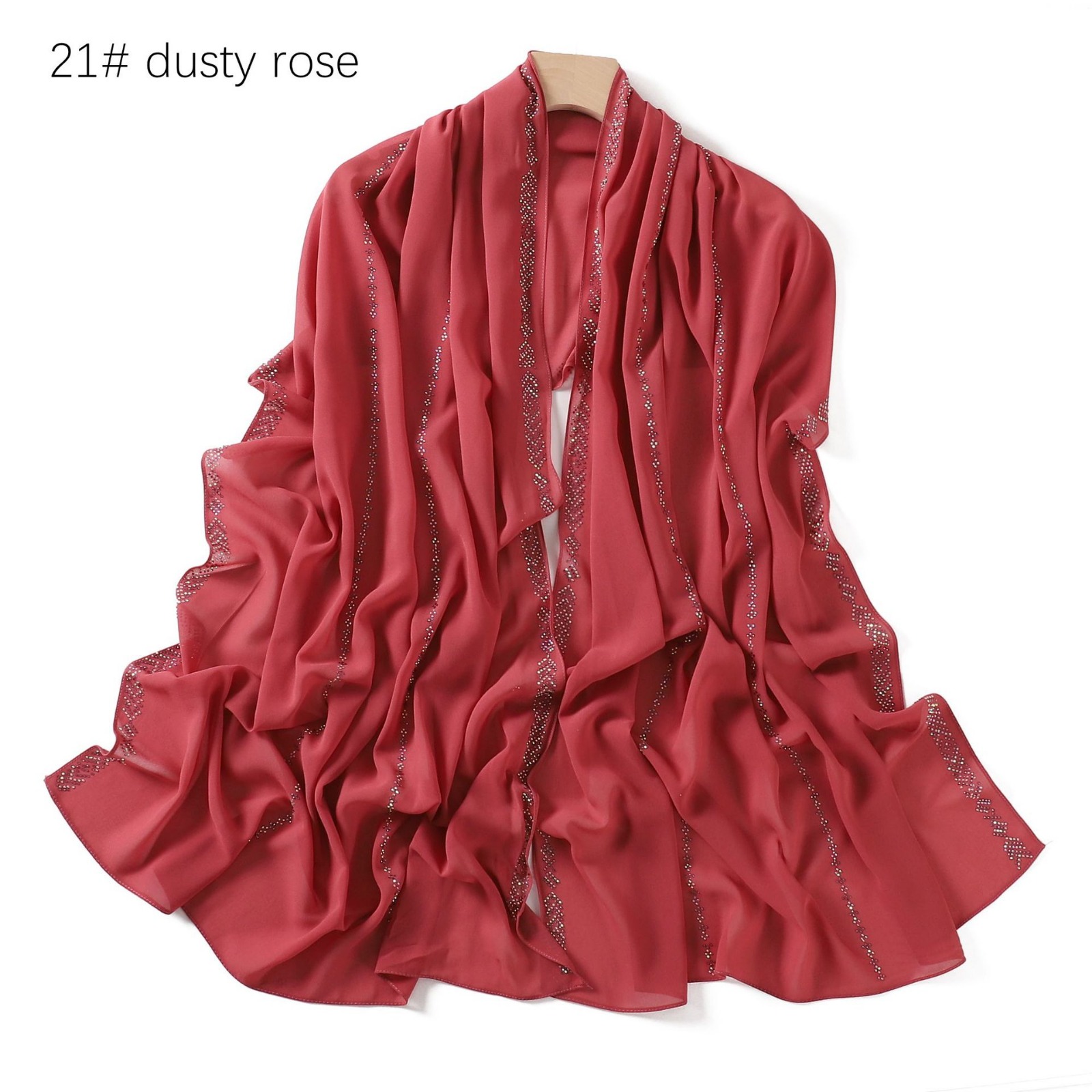 Chiffon – Luxury Rhinestone Hijab Scarf #21
