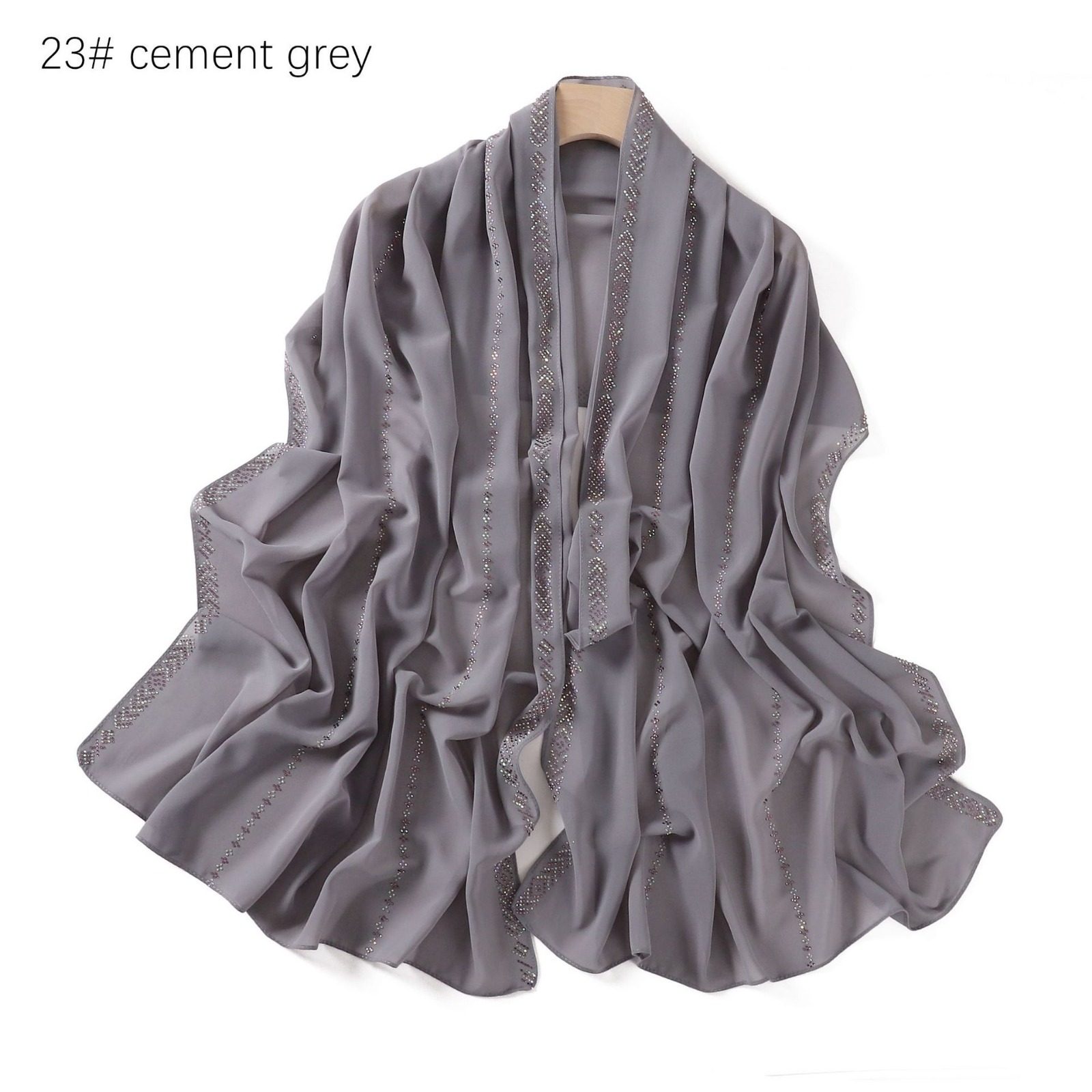 Chiffon – Luxury Rhinestone Hijab Scarf #23