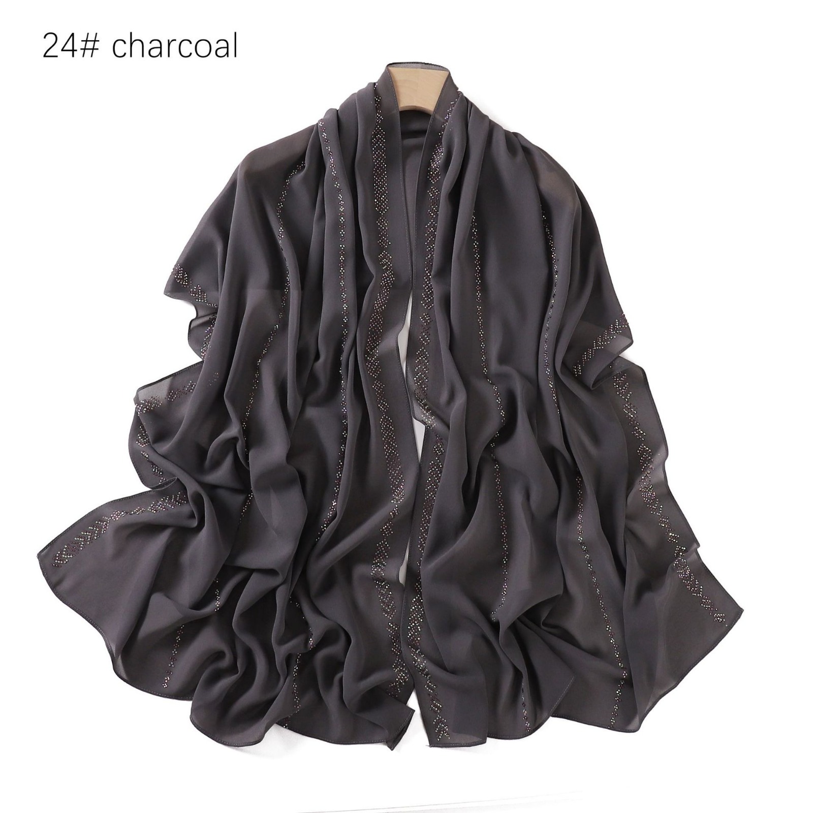 Chiffon – Luxury Rhinestone Hijab Scarf #24