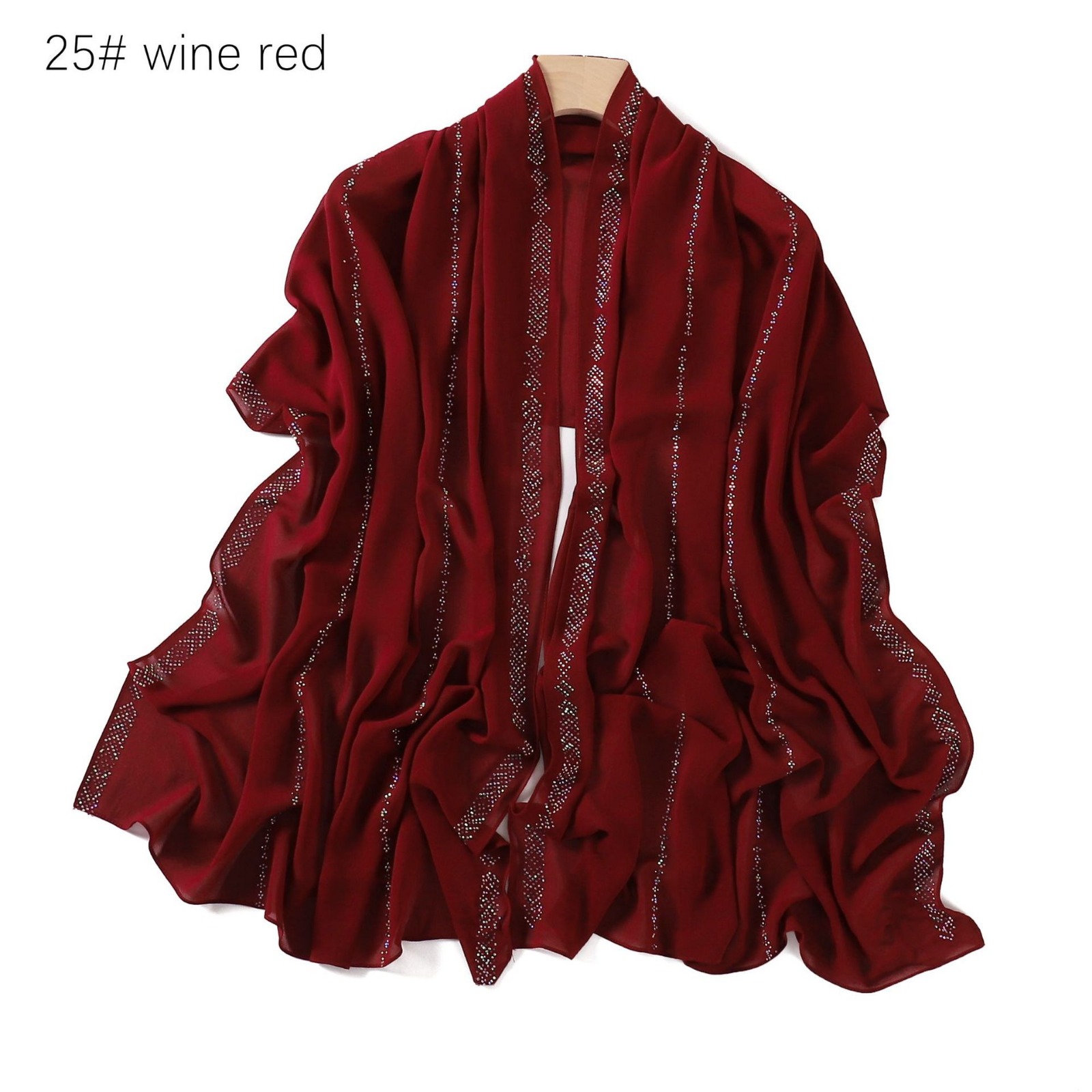 Chiffon – Luxury Rhinestone Hijab Scarf #25