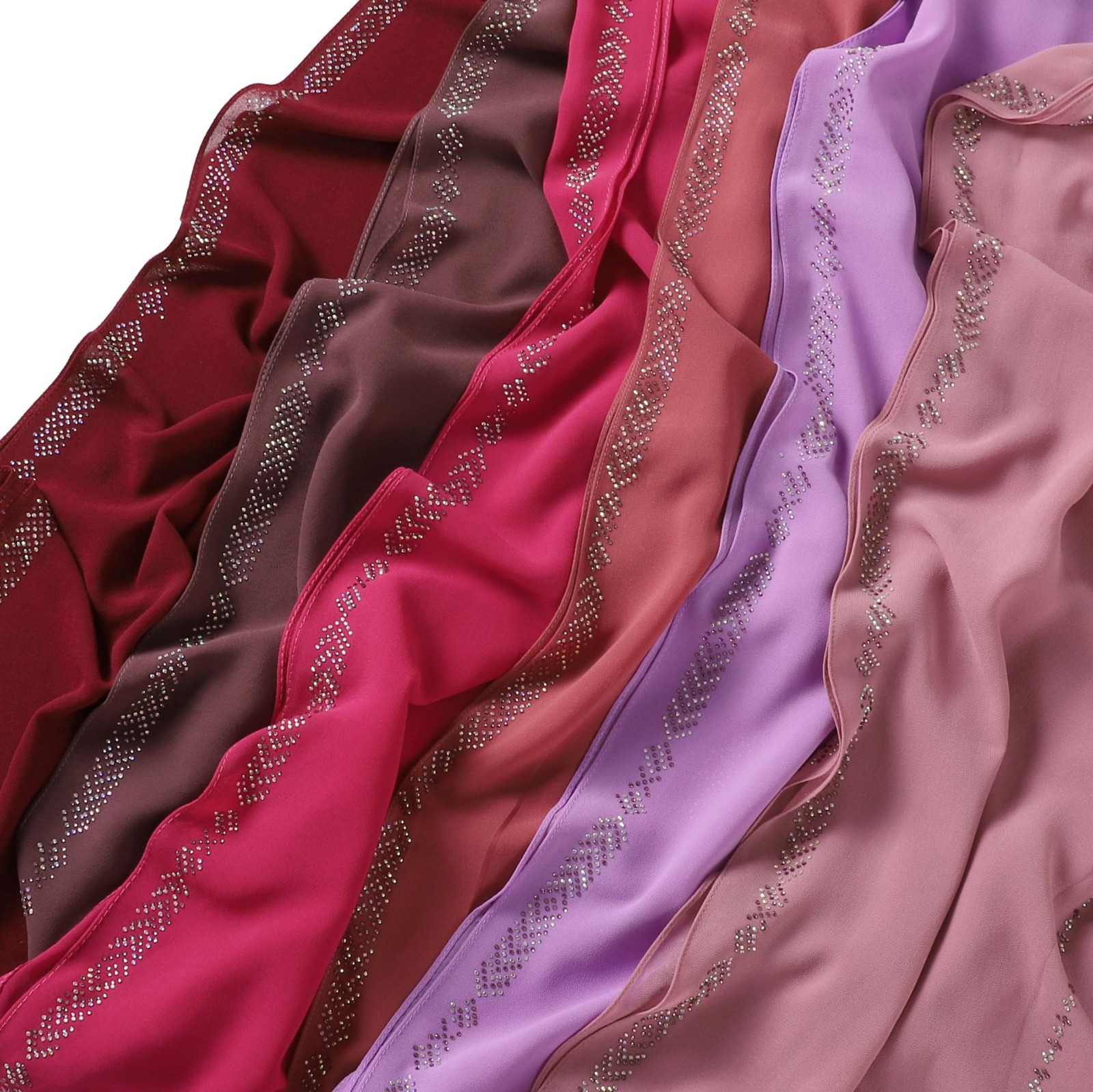 Chiffon – Luxury Rhinestone Hijab Scarf #16 - Image 3